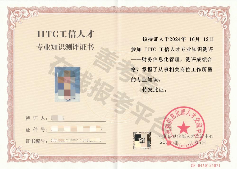 财务信息化管理证证
